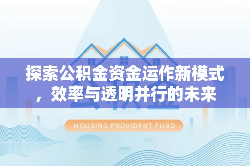 阳江探索公积金资金运作新模式，效率与透明并行的未来