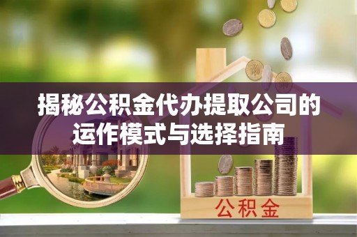 阳江揭秘公积金代办提取公司的运作模式与选择指南